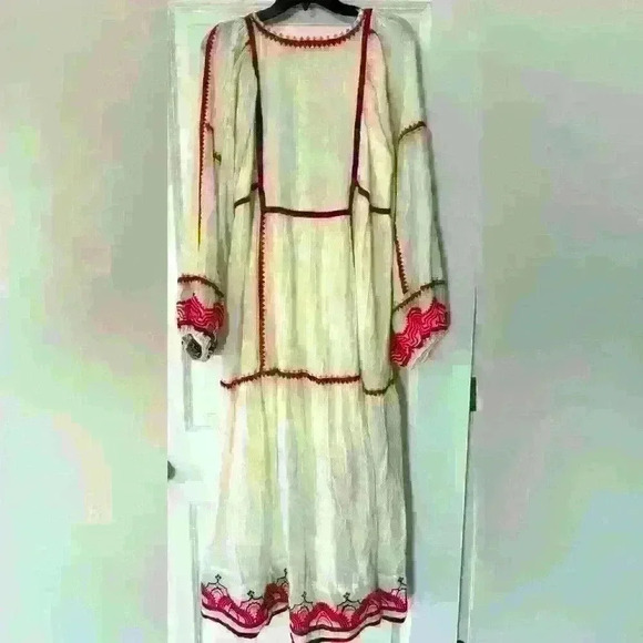 NWOT. Free People Women's Sweet Escape Midi Dress. Med., Cream with acce… - Picture 7 of 12